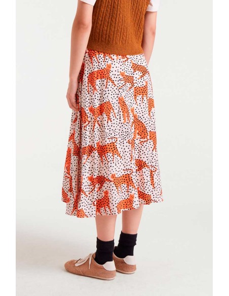 FALDA MIDI CON ESTAMPADO TANO.