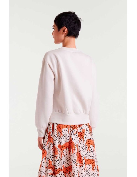 SUDADERA BLANCA CON ESTAMPADO CAT LOVER SINCE FOREVER.