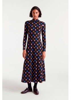 VESTIDO LARGO CON ESTAMPADO POTPURRÍ.
