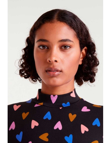 VESTIDO LARGO CON ESTAMPADO POTPURRÍ.