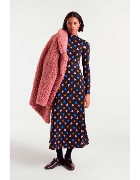 VESTIDO LARGO CON ESTAMPADO POTPURRÍ.