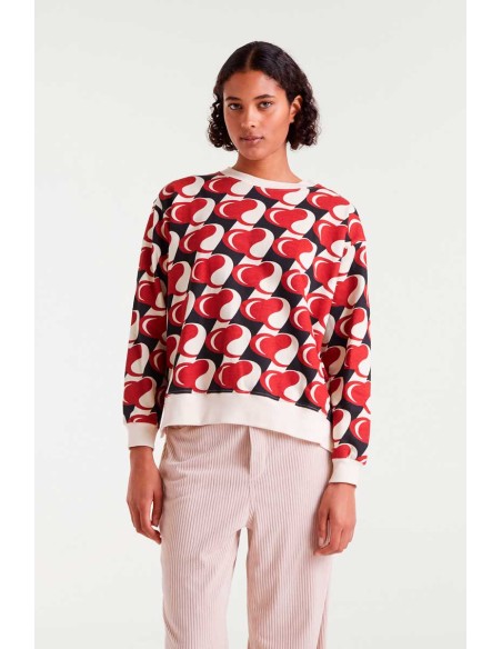 SUDADERA CON ESTAMPADO HEART ATTACK.