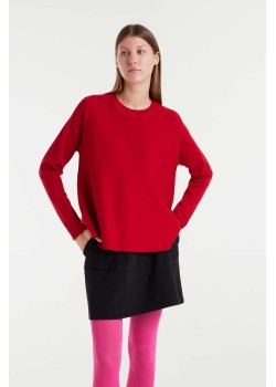 JERSEY DE PUNTO EVASÉ CON CUELLO REDONDO Y MANGA LARGA.
