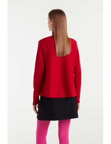 JERSEY DE PUNTO EVASÉ CON CUELLO REDONDO Y MANGA LARGA.