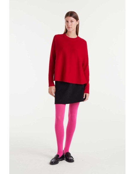 JERSEY DE PUNTO EVASÉ CON CUELLO REDONDO Y MANGA LARGA.