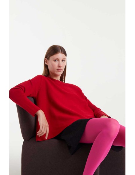 JERSEY DE PUNTO EVASÉ CON CUELLO REDONDO Y MANGA LARGA.