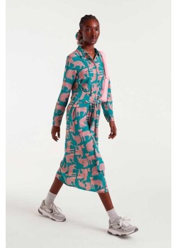 VESTIDO MIDI CON ESTAMPADO ONCA. 2