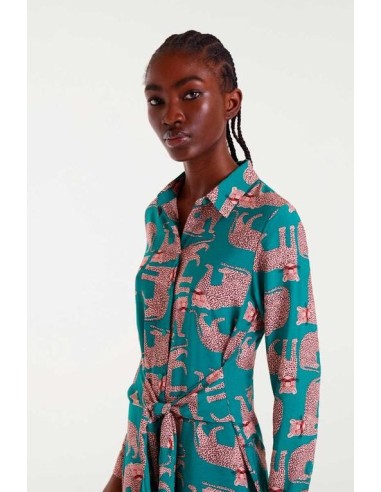 VESTIDO MIDI CON ESTAMPADO ONCA.