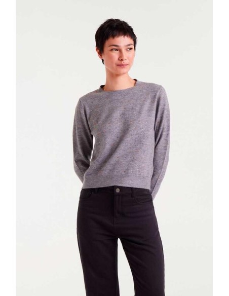 JERSEY DE PUNTO FINO CON DETALLES MULTICOLOR.