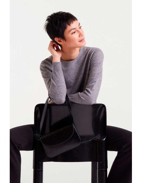 JERSEY DE PUNTO FINO CON DETALLES MULTICOLOR.