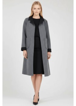 CHAQUETA LARGA DUPLO SIN BOTONES.