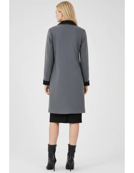 CHAQUETA LARGA DUPLO SIN BOTONES.