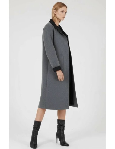 CHAQUETA LARGA DUPLO SIN BOTONES.