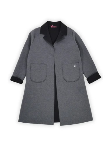 CHAQUETA LARGA DUPLO SIN BOTONES.