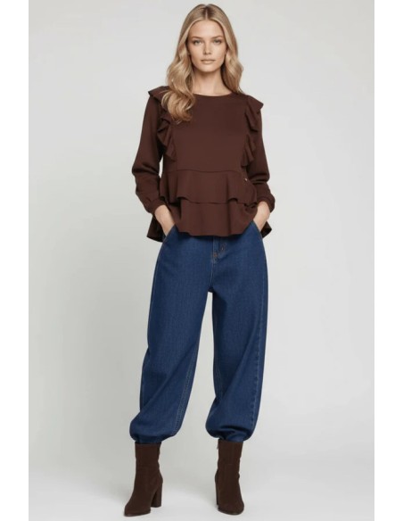 JERSEY SUDADERA RAGLAN CON VOLANTES.