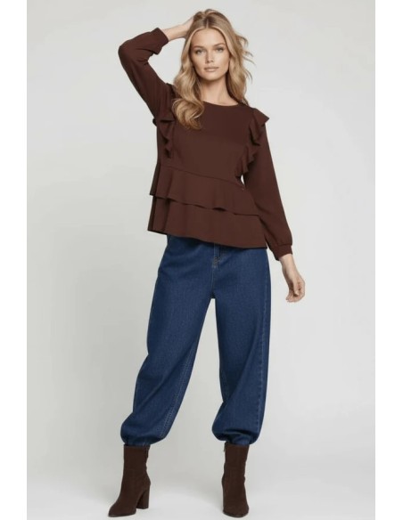 JERSEY SUDADERA RAGLAN CON VOLANTES.