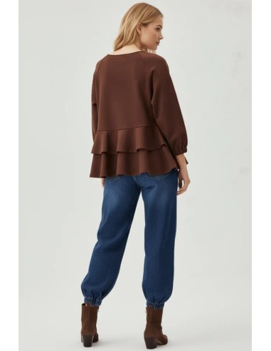 JERSEY SUDADERA RAGLAN CON VOLANTES.