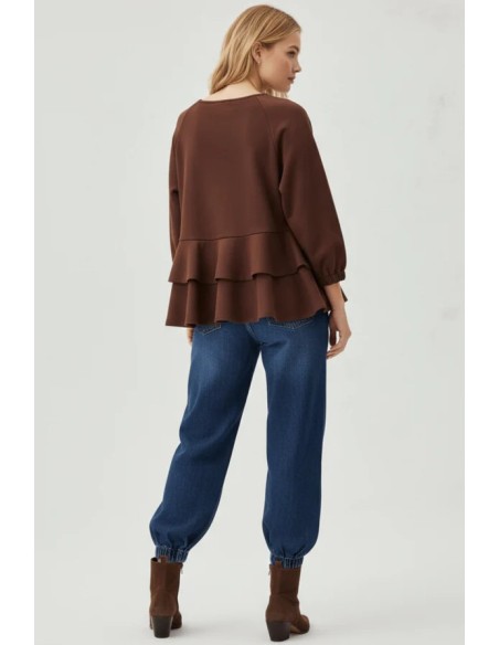 JERSEY SUDADERA RAGLAN CON VOLANTES.