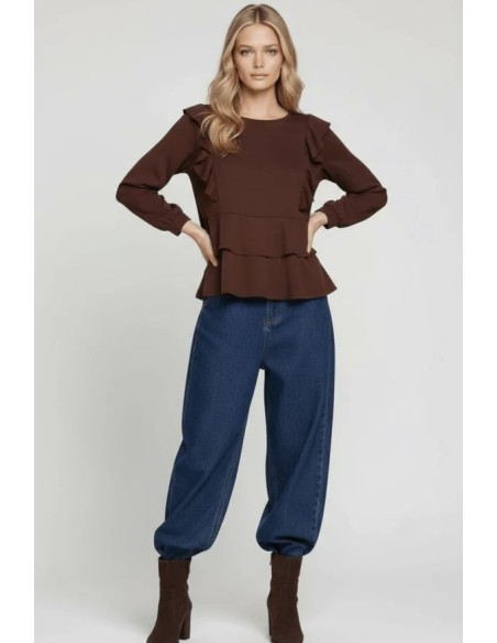 JERSEY SUDADERA RAGLAN CON VOLANTES.