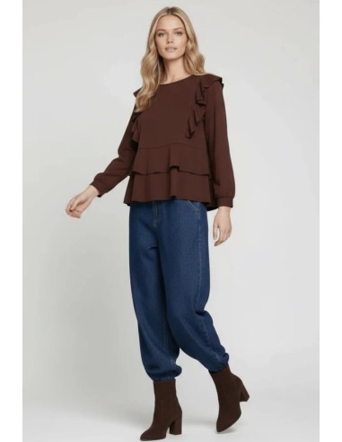 JERSEY SUDADERA RAGLAN CON VOLANTES.