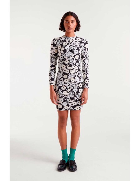 VESTIDO CORTO CON ESTAMPADO TOFU.