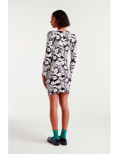 VESTIDO CORTO CON ESTAMPADO TOFU.