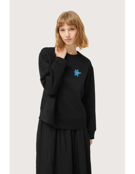 SUDADERA CON PARCHE DE FLOR.