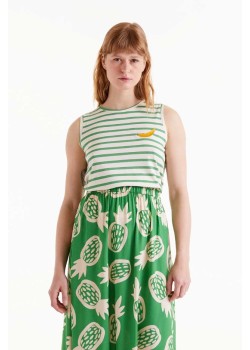 CAMISETA ESTAMPADO DE RAYAS VERDES.