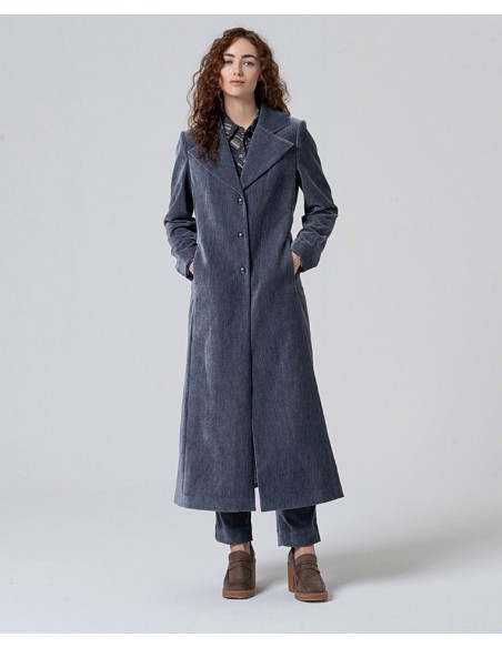 ABRIGO LARGO DE TERCIOPEL,LIGERO ACOLCHADO INTERIOR.