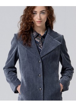 ABRIGO LARGO DE TERCIOPEL,LIGERO ACOLCHADO INTERIOR. 2