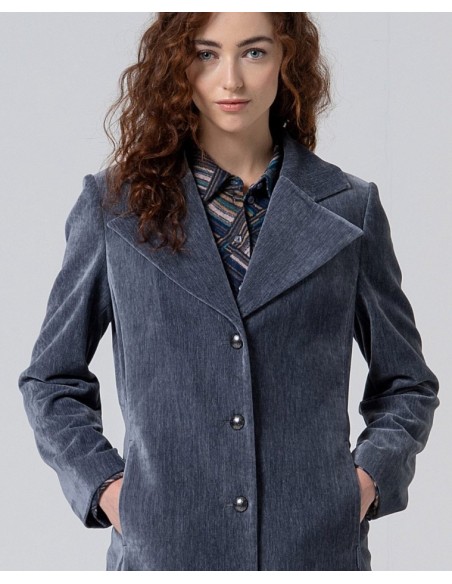 ABRIGO LARGO DE TERCIOPEL,LIGERO ACOLCHADO INTERIOR.