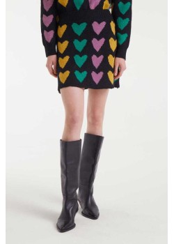 FALDA CORTA DE PUNTO JACQUARD CON ESTAMPADO CUPIDO LINES.