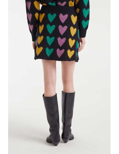 FALDA CORTA DE PUNTO JACQUARD CON ESTAMPADO CUPIDO LINES.