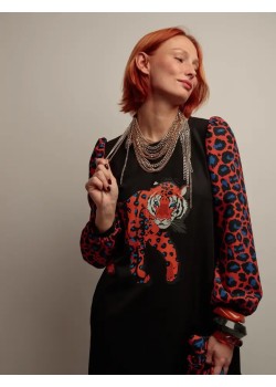 VESTIDO ABULLONADO TIGRE CAYE.