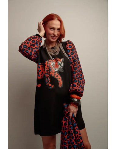 VESTIDO ABULLONADO TIGRE CAYE.