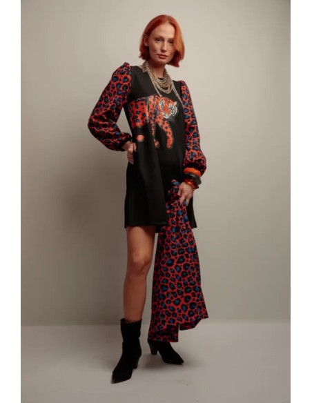 VESTIDO ABULLONADO TIGRE CAYE.