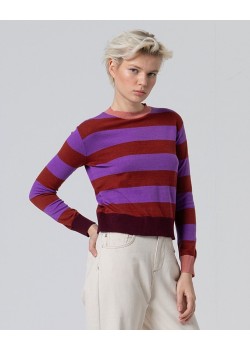 JERSEY CUELLO REDONDO A RAYAS MORADO. 2