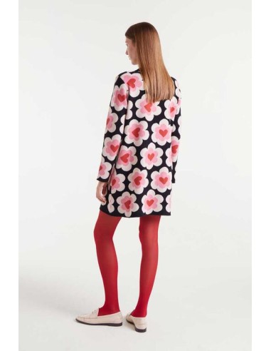 VESTIDO CORTO DE PUNTO JACQUARD CON ESTAMPADO SWEETHEART.