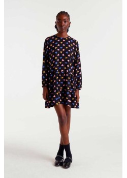 VESTIDO CORTO CON ESTAMPADO POTPORRÍ.