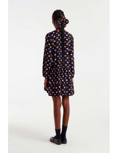 VESTIDO CORTO CON ESTAMPADO POTPORRÍ.