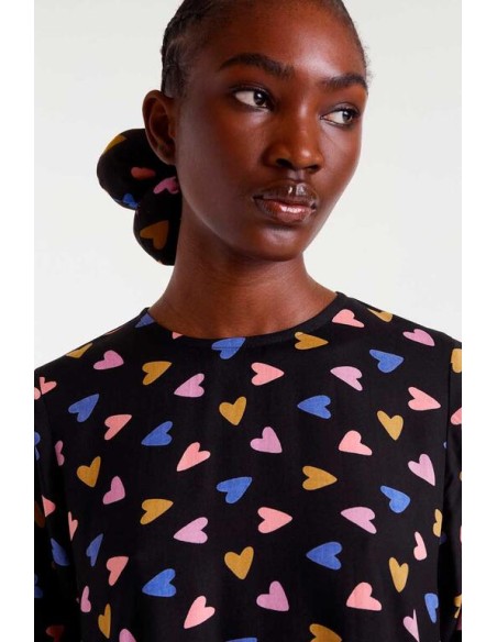 VESTIDO CORTO CON ESTAMPADO POTPORRÍ.