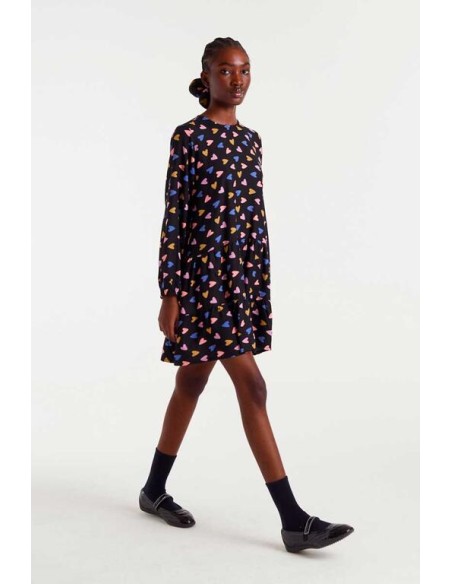 VESTIDO CORTO CON ESTAMPADO POTPORRÍ.