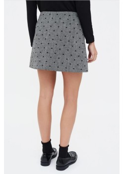 FALDA TWEED CON ESTAMPADO DE CORAZONES NEGRO. 2