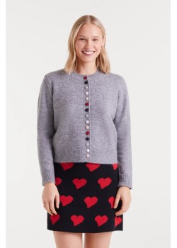 CHAQUETA DE PUNTO CUELLO REDONDO.