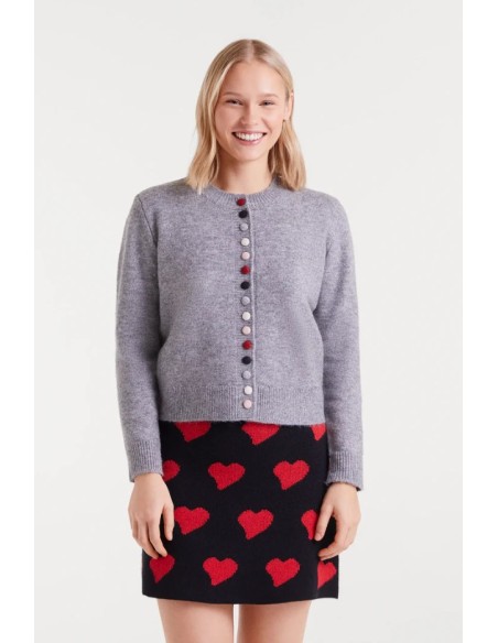 CHAQUETA DE PUNTO CUELLO REDONDO.