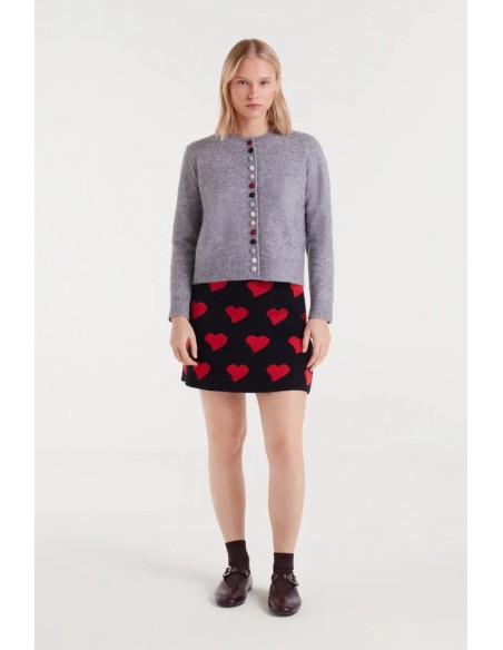 CHAQUETA DE PUNTO CUELLO REDONDO.