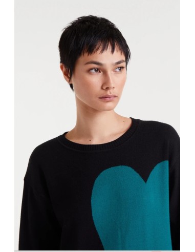 VESTIDO MIDI JACQUARD CON ESTAMPADO SUPER GREEN HEART.