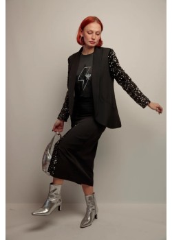 BLAZER SMOKING MANGAS LENTEJUELAS.