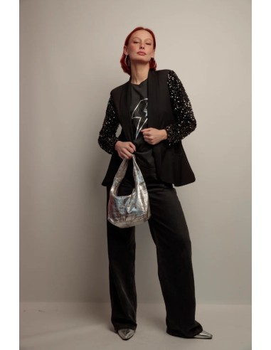 BLAZER SMOKING MANGAS LENTEJUELAS.