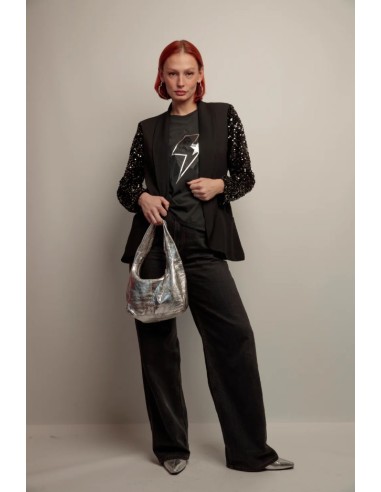 BLAZER SMOKING MANGAS LENTEJUELAS.